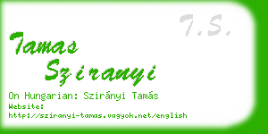 tamas sziranyi business card